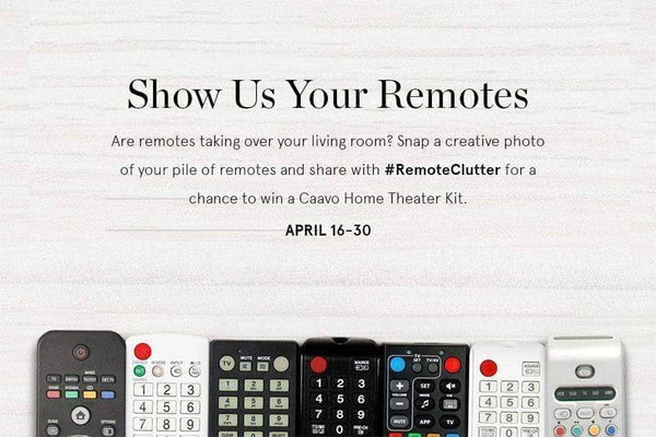 Seven remotes side by side for our #remoteclutter campaign